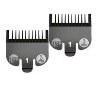 Lot de 2 protections de tondeuse de 3 mm compatibles avec Wahl 1 Guard, fixation de peigne de guidage #3 mm, protège-tondeuse 3 mm pour tondeuse Wahl 3114-001, noir.