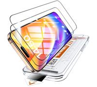 Lot de 2 protections d'écran en verre trempé incassable de qualité militaire pour iPhone 16 Pro Max, technologie d'élimination automatique de la poussière, zéro bulle, couverture maximale