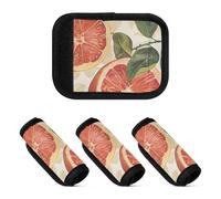 Lot de 2 protections pour poignée de valise - Accessoire pour sac de voyage, Imprimé pamplemousse, one sizex2
