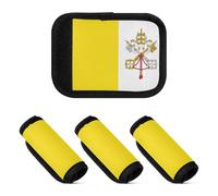 Lot de 2 protections pour poignée de valise - Accessoire pour sac, sac à dos, bagages, Drapeau de la Cité du Vatican, one sizex2