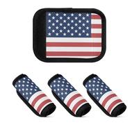 Lot de 2 protections pour poignée de valise - Accessoire pour sac, sac à dos, bagages, Drapeau des États-Unis d'Amérique, one sizex2