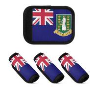 Lot de 2 protections pour poignée de valise - Accessoire pour sac, sac à dos, bagages, Drapeau des îles Vierges britanniques, one sizex4