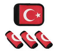 Lot de 2 protections pour poignée de valise - Accessoire pour sac, sac à dos, bagages, Drapeau national de la Turquie, one sizex2