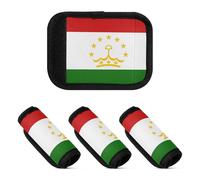 Lot de 2 protections pour poignée de valise - Accessoire pour sac, sac à dos, bagages, Drapeau national du Tadjikistan, one sizex2