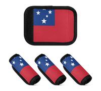 Lot de 2 protections pour poignée de valise - Accessoire pour sac, sac à dos, bagages, Drapeau Samoa, one sizex4