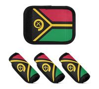 Lot de 2 protections pour poignée de valise - Accessoire pour sac, sac à dos, bagages, Drapeau Vanuatu, one sizex2