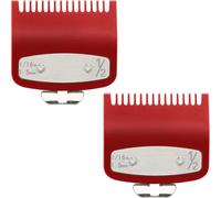 Lot de 2 protections pour tondeuse à cheveux, 1/2 peigne de guidage en métal de 1,5 mm, accessoires de barbier en nylon durable pour coiffeurs professionnels et usage domestique