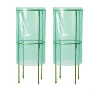 Lot de 2 protections réutilisables pour légumes et arbustes avec tube en fibre, pièces en plastique et film PE pour aider à maintenir l'humidité et protéger contre les menaces de volaille et