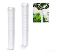 Lot de 2 protège-arbres ondulés pour applications horticoles offrant une séparation physique entre les plantes et une activité d'entretien du sol (2 pièces, blanc, 5 cm x 40 cm)