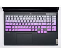Lot de 2 protège-clavier en silicone pour Lenovo Legion 5 Series et Lenovo Legion 7i Ordinateur portable 6,2" 17,3" Lenovo Legion 3i 5i 5p 5pi (violet dégradé + transparent)