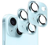 Lot De 2 Protège-Objectifs Caméra En Alliage D'aluminium Pour Iphone 13 / 13 Mini - Pièce Unique À Texture 3d, Protection Complète Contre Rayures, Chocs Et Poussière