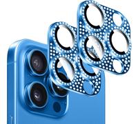 Lot de 2 protège-objectifs caméra en métal avec strass 3D - protection anti-rayures et déco colorée pour iPhone 13 Pro / 13 Pro Max