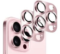 Lot De 2 Protège-Objectifs Monoblocs En Alliage D'aluminium À Texture 3d ¿ Protection Totale Anti-Rayures Pour Iphone 16 Pro / 16 Pro Max