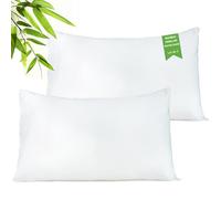 Lot de 2 Protege Oreiller 50x80 cm - 100% Éponge de Bambou, Anti-Acariens, Silencieux, Respirant, Étanche