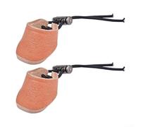 Lot de 2 protège-pouces en cuir de vache épais avec circonférence réglable, idéal pour un nœud (marron)