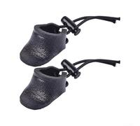 Lot de 2 protège-pouces en cuir de vache épais avec circonférence réglable, idéal pour un nœud (noir)