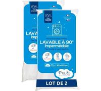 Lot de 2 Proteges matelas Bébé - 70x140 cm - Alese Imperméable et Micro Respirante - Lavable a 90°C - Souple et Silencieux