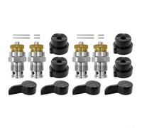 Lot de 2 pulvérisateurs en acier massif avec mécanisme à bille sans air - Réparation de valve de pulvérisation résistante à l'usure pour valve de pièces HVLP (ensemble de 4 pièces)