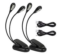 Lot de 2 pupitres LED - 8 LED avec câble USB - Luminosité réglable - 2 vitesses - Convient pour piano, bureau, pupitre