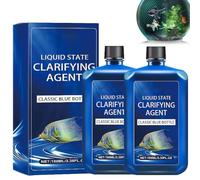 Lot de 2 purificateurs d'eau d'aquarium à action rapide - Sans danger pour l'eau pour aquarium, purificateur d'eau puissant pour aquarium, nettoie les aquariums, agent clarifiant l'état liquide