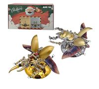 Lot de 2 puzzles 3D en métal pour adultes, modèle mécanique steampunk de Noël avec lumière LED colorée, décoration artistique créative pour la maison et le bureau