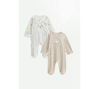Petit Béguin - Lot de 2 pyjamas bébé en velours Noisette