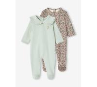 Lot de 2 pyjamas bébé fille en molleton vert sauge 6M(67CM)
