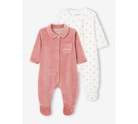 Lot de 2 pyjamas bébé fille en velours vieux rose 9M(71CM)