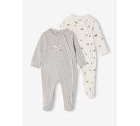 Lot de 2 pyjamas dors-bien bébé naissance gris chiné 1M(54CM)