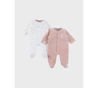 Lot de 2 pyjamas en velours bébé et brodé rose PREMA(45CM)