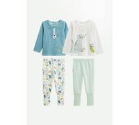 Lot de 2 pyjamas enfant 2 pièces en velours avec pieds retroussables oscar bleu 36M(97CM)