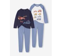 Lot de 2 pyjamas garçon imprimés véhicules bleu nuit 8A
