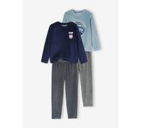 Lot de 2 pyjamas garçon velours nature lot bleu et gris 8A