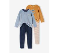 Lot de 2 pyjamas garçon velours tractopelle vert sauge 6A