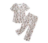 Lot de 2 Pyjamas pour Femme Pyjama Deux pièces en Coton Long Ensemble Lingerie Sexy Toutes Les Saisons Sleepwear Pantalons Longs et Textile
