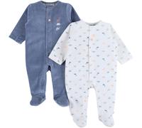 Lot De 2 Pyjamas Bébé En Velours Bleu 3M(60CM)
