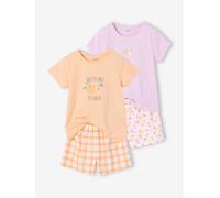 Lot de 2 pyjashorts fille en coton jaune pâle 6A