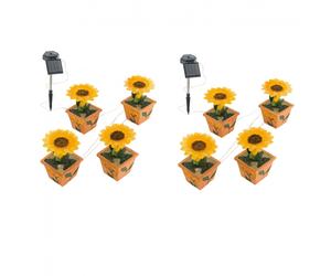 Lot de 2 quatre lampes d'extérieur solaires à LED éclairage de lampe de jardin de fleurs