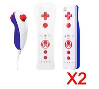 Lot de 2 Qumox Manette wii remote motion plus intégrée + Nunchuk pour Nintendo Wii WII mini