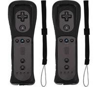 Lot de 2 QUMOX manettes Wii avec étui en silicone et dragonne, télécommande Wii pour Wii/Wii U - Noir G