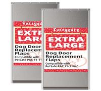 Lot de 2 rabats de rechange extra larges pour porte pour chien avec vis, compatibles avec PetSafe Freedom Doggie Doors PAC11-11040, 34 x 62 cm, flexibles, résistants aux intempéries