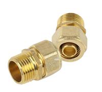 Lot de 2 raccords à bague de serrage - 20 mm x 3/4 AG - Filetage extérieur - Système de tuyau composite à vis - Raccord à bague de serrage pour tube composite multicouche DVGW