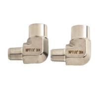 Lot de 2 raccords coudés à 90 degrés, acier inoxydable 304 1/8 NPT mâle vers femelle, adaptateur à angle droit pour connexion de plomberie