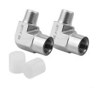 Lot de 2 raccords coudés à 90 degrés en acier inoxydable 304 avec filetage mâle NPT de 6,35 mm vers filetage femelle NPT de 6,35 mm, adaptateur de barre forgé pour connexions de tuyaux industriels et