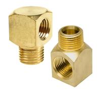 Lot de 2 raccords coudés à 90 °, filetage extérieur 1/4" x filetage intérieur 1/4" coudé 90°, raccord coudé en laiton, raccord de tuyauterie pour conversion de tuyauterie