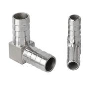 Lot de 2 raccords coudés barbelés, OD 8 mm en acier inoxydable, raccord coudé à 90 degrés pour raccord de tube