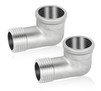 Lot de 2 raccords coudés en acier inoxydable 304 - 90° - DN20 - Coude de 90° - Coude intérieur 3/4" - Filetage intérieur x filetage extérieur en acier inoxydable sanitaire