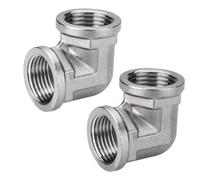 Lot de 2 raccords coudés en acier inoxydable 304 à 90° - 1" IG/IG - Coude coudé à 90° - En acier inoxydable DN25 - Filetage intérieur x filetage intérieur 1" - Raccord sanitaire