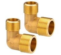 Lot de 2 raccords coudés en laiton à 90 °, 3/4" AG vers 1", coude en laiton de 90°, filetage extérieur 3/4" x filetage extérieur 1", raccord sanitaire adapté à l'eau potable