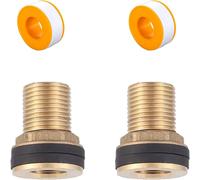 Lot de 2 raccords de citerne de 1"" multifonction avec joints en caoutchouc-Passe-réservoir en laiton-Pour robinets,tonneaux d'eau et réservoirs d'eau